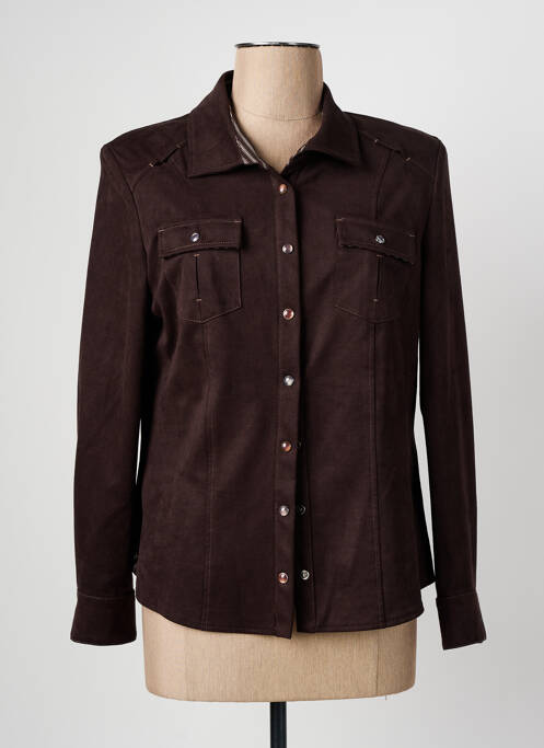 Chemisier coupe cintrée manches longues marron CHRISTINE LAURE femme