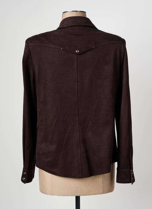 Chemisier coupe cintrée manches longues marron CHRISTINE LAURE femme