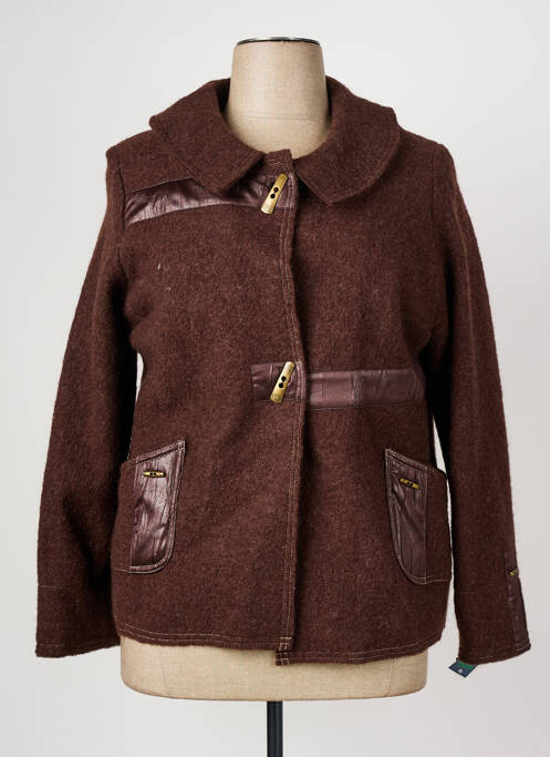 Manteau court marron QUATTRO pour femme