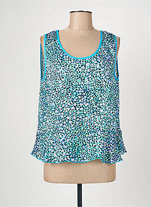 Top coupe fluide sans manche bleu GRIFFON femme