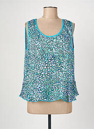 Top coupe fluide sans manche bleu GRIFFON femme