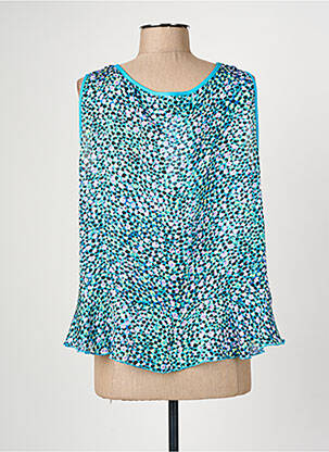 Top coupe fluide sans manche bleu GRIFFON femme