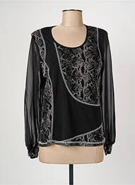 Top tissage jersey manches longues noir GRIFFON femme