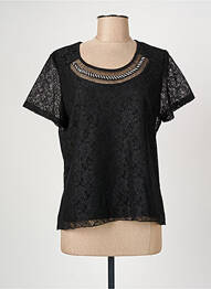 Top manches courtes manches courtes noir GRIFFON femme
