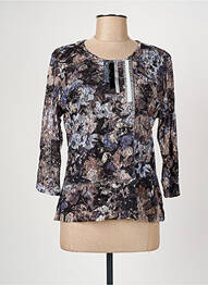 Top coupe cintrée manches 3/4 gris CHRISTINE LAURE femme