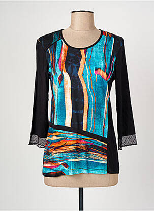 T-shirt manches 3/4 manches 3/4 noir CHRISTINE LAURE femme
