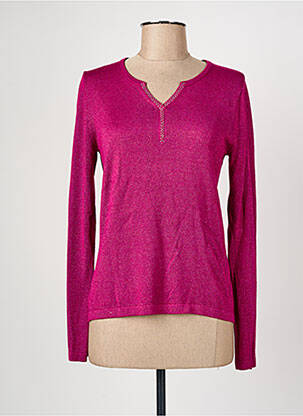 Pull coupe cintrée manches longues rose CHRISTINE LAURE femme