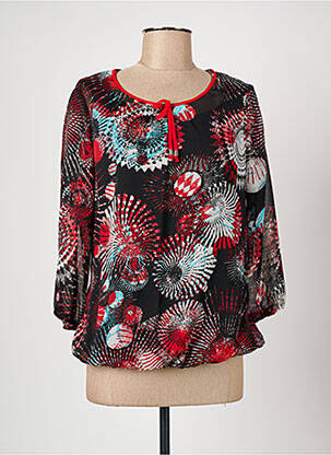 Blouse légère et transparente manches 3/4 noir CHRISTINE LAURE femme