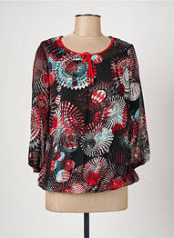Blouse légère et transparente manches 3/4 noir CHRISTINE LAURE femme