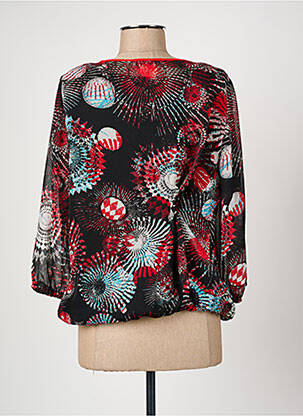 Blouse légère et transparente manches 3/4 noir CHRISTINE LAURE femme