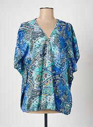 Blouse manches courtes manches courtes bleu CHRISTINE LAURE femme