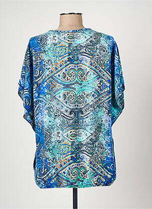 Blouse manches courtes manches courtes bleu CHRISTINE LAURE femme