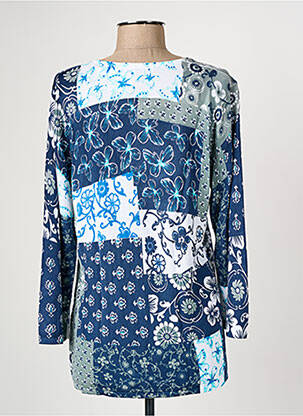 Pull coupe cintrée manches longues bleu CHRISTINE LAURE femme