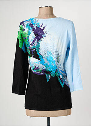 Pull coupe cintrée manches 3/4 bleu CHRISTINE LAURE femme