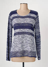 Pull tissage chiné manches longues bleu GRIFFON femme