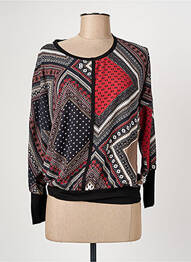Blouse imprimé fantaisie manches longues noir CHRISTINE LAURE femme