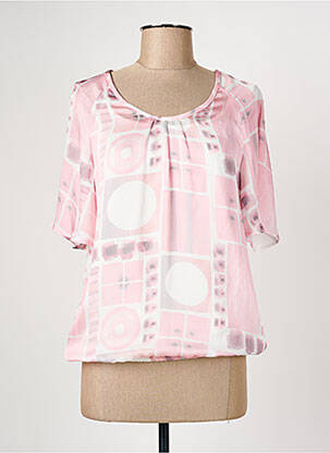 Blouse légère et transparente manches courtes rose CHRISTINE LAURE femme