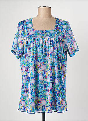 Tunique manches courtes légère et transparente bleu GRIFFON femme