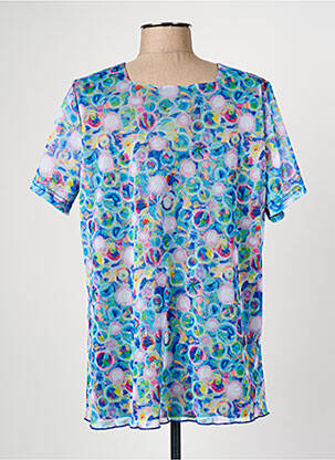 Tunique manches courtes légère et transparente bleu GRIFFON femme