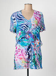 Tunique manches courtes coupe cintrée bleu GRIFFON femme