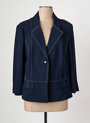 Blazer finition intérieure biaisée bleu CHRISTINE LAURE femme