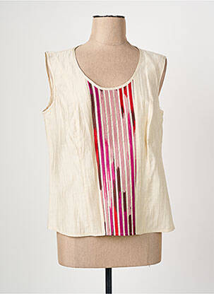 Top stretch sans manche beige QUATTRO femme