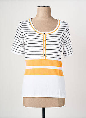 Pull stretch manches courtes orange MARBLE femme