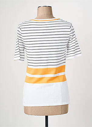 Pull stretch manches courtes orange MARBLE femme