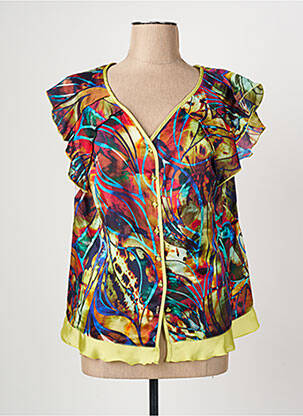Chemisier manches courtes manches courtes jaune QUATTRO femme