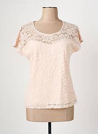 T-shirt stretch manches courtes rose MARBLE femme