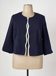 Veste chic tissage crêpe bleu FRANCE RIVOIRE femme
