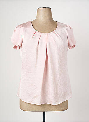 Blouse fermeture boutonnée au dos manches courtes rose CHRISTINE LAURE femme