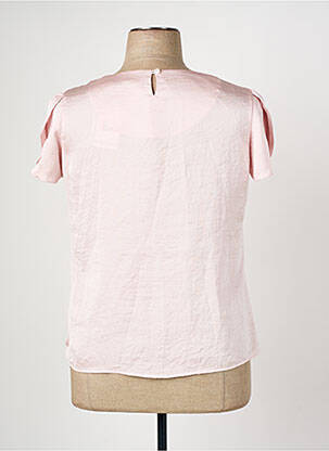 Blouse fermeture boutonnée au dos manches courtes rose CHRISTINE LAURE femme