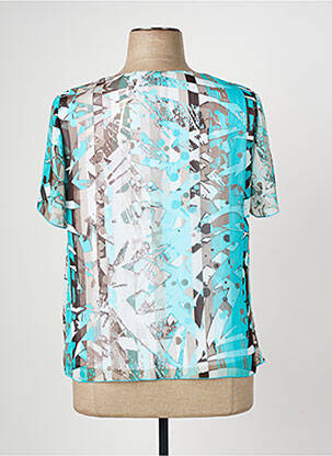Blouse légère et transparente manches courtes bleu FRANCE RIVOIRE femme