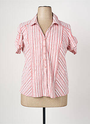 Chemisier tissage crêpe manches courtes rouge QUATTRO femme