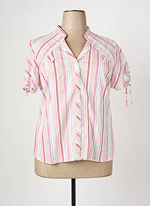 Chemisier manches courtes manches courtes rose QUATTRO femme
