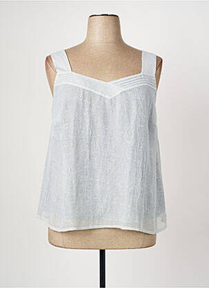 Top tissage crêpe fines bretelles gris FRANCE RIVOIRE femme