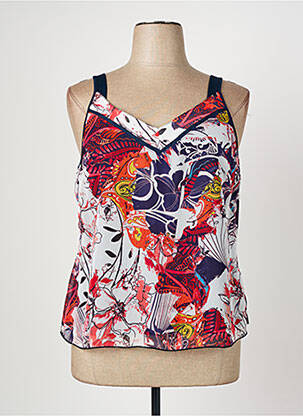 Top imprimé fantaisie fines bretelles bleu GRIFFON femme