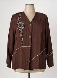 Veste casual epaulette marron JEAN GABRIEL femme