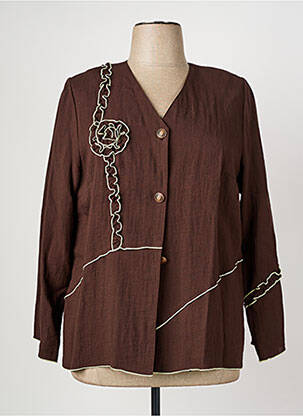 Veste casual epaulette marron JEAN GABRIEL femme