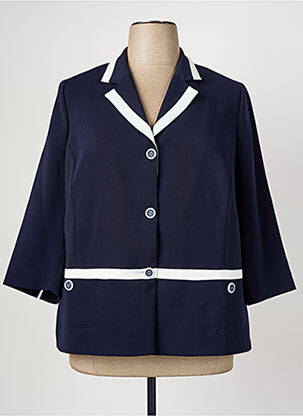 Blazer finition intérieure doublure satiné bleu FRANCE RIVOIRE femme