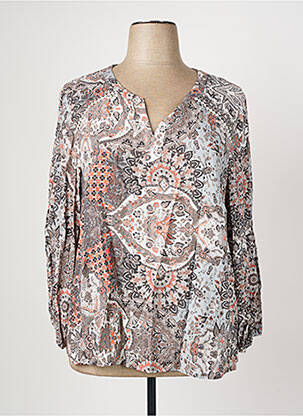 Blouse imprimé fantaisie manches longues gris CHRISTINE LAURE femme