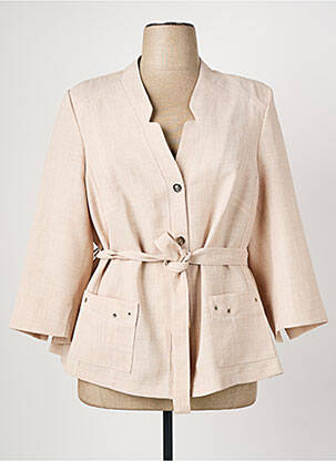 Veste chic col v beige CHRISTINE LAURE femme