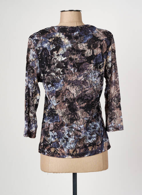 Top coupe cintrée manches 3/4 gris CHRISTINE LAURE femme