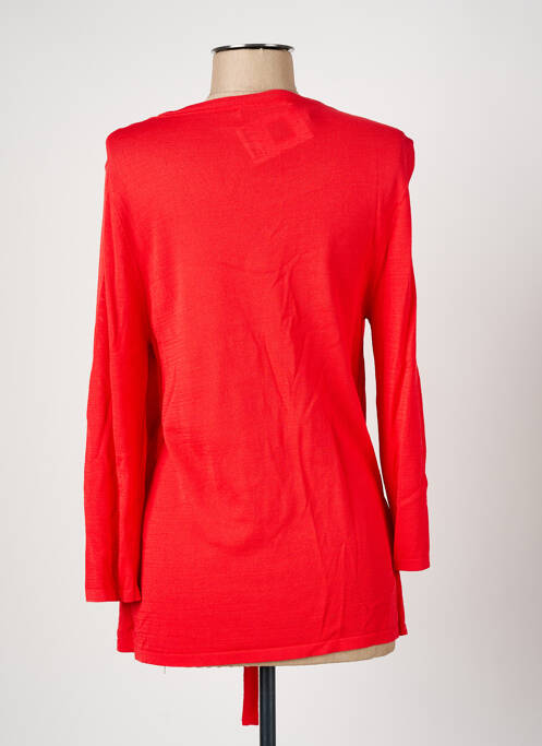 Pull tunique stretch manches longues orange CHRISTINE LAURE femme