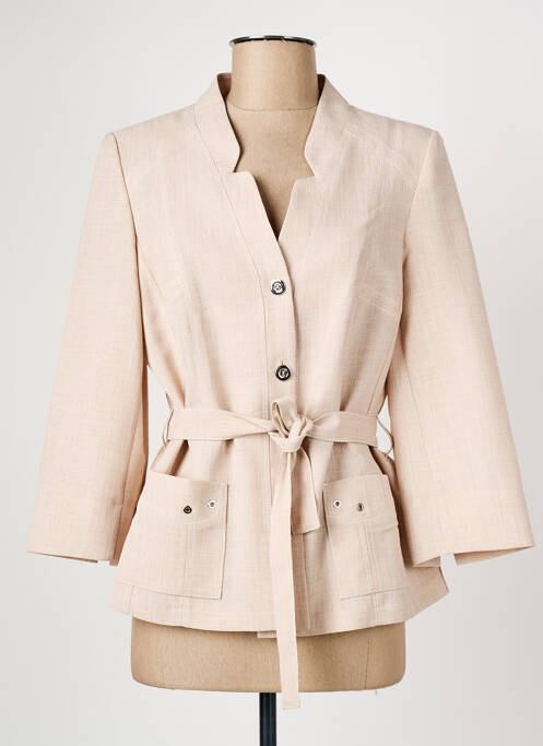 Veste chic col v beige CHRISTINE LAURE femme