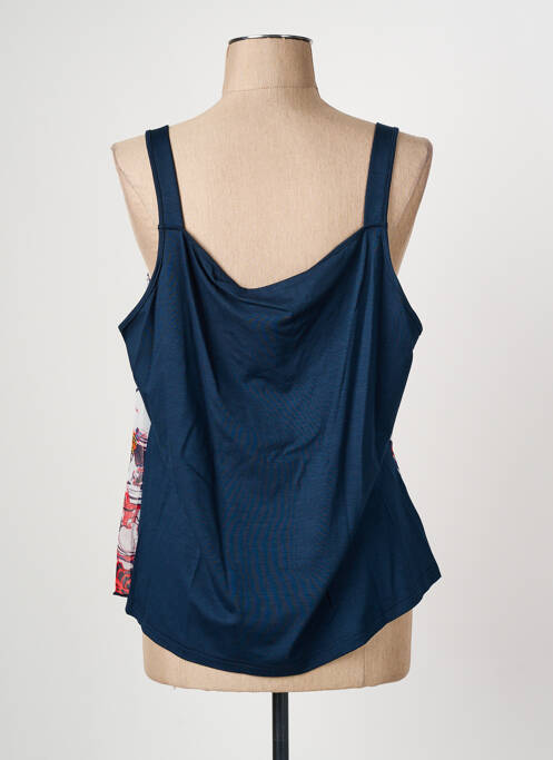 Top imprimé fantaisie fines bretelles bleu GRIFFON femme