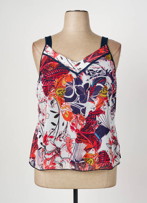 Top imprimé fantaisie fines bretelles bleu GRIFFON femme