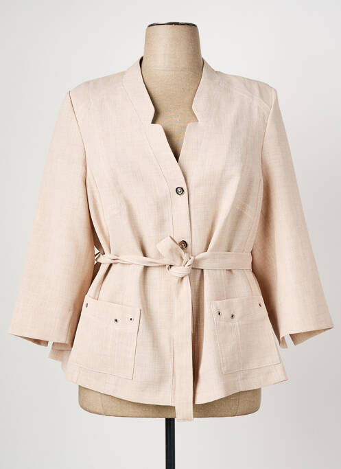 Veste chic col v beige CHRISTINE LAURE femme