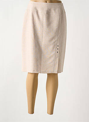 Jupe mi-longue taille à pinces beige CHRISTINE LAURE femme